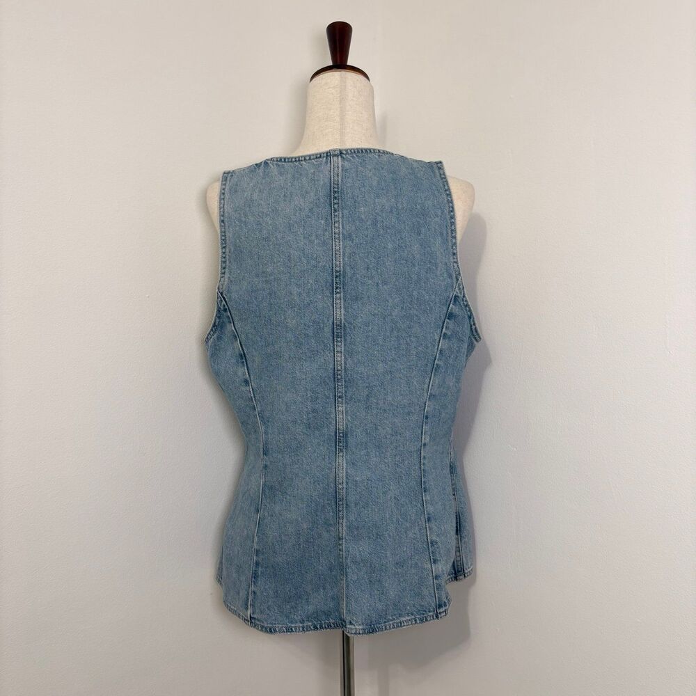 Madewell Denim Scoopneck Cutaway Vest Edmonson Wash Sz 14 - Picture 6 of 6